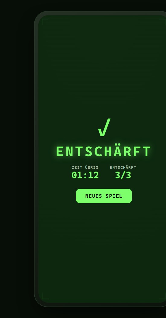 Sieg — ENTSCHÄRFT mit Runden-Statistik